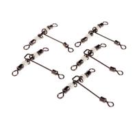 Lot De 5 Crochets De Pêche En Forme De T, Lumineux À 3 Voies, Pivot Croisé Avec Perles, Connecteur