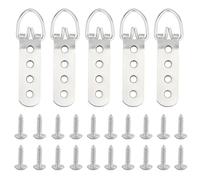 Lot de 5 crochets de suspension à 4 trous pour photos lourdes, anneaux en D, crochets de suspension super lourds pour tableaux/miroirs, cintres, robustes avec vis pour accrocher des œuvres d'art,