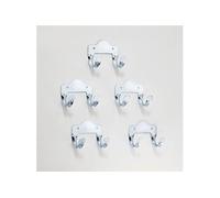 Mottez Crochets doubles multi-usage acier zingué H6×L7,5×P4,8 cm Lot de 5