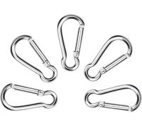 Lot de 5 crochets en aluminium D pour escalade - Mousqueton à ressort - Pour camping et randonnée - En acier inoxydable - En aluminium - Normal