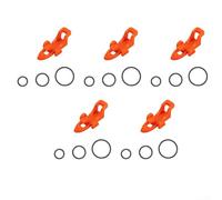 Lot de 5 crochets en plastique pour canne à pêche - Accessoires pour une gestion sécurisée des appâts et une protection de guide de canne à pêche (orange)