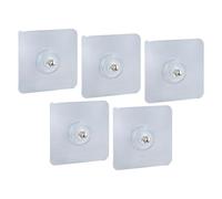 Lot de 5 crochets muraux adhésifs étanches sans perçage | Fixation d'image pour douche et cuisine | Porte-serviette, peignoir et couronne pour bureau à domicile