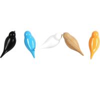 lot de 5 crochets muraux oiseaux,Crochets décoratifs de vestiaire mural pour suspendre manteaux, écharpes, sacs, porte-monnaie, sacs à dos, serviettes et plus,multicolore