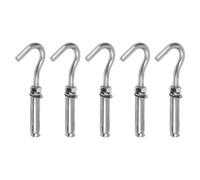 Lot de 5 Crochets Ouverts M6, Chevilles d'Ancrage Muralles Robuste en Acier Inoxydable 304 avec Ecrou pour Beton Brique et Plaques de Platre