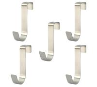 Lot de 5 Crochets Porte Simples, Crochets Robustes en Forme de Z, Crochet Suspension pour Tiroir D'armoire, Crochets Suspension Réversibles, Patères Polyvalentes en Acier Inoxydable, pour Placards