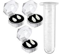 Lot de 5 Crocs de Vampire 4 Tailles de Vampires avec 1 Tube Adhésif de Granules Vampire Fangs Deguisement Dents de Vampire Costume d'halloween Accessoires De Fête (3 Pack)