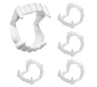 Lot de 5 crocs de vampire, loup-garou zombie, dents blanches effrayantes pour Halloween