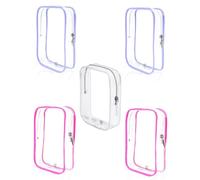 Lot de 5 cubes d'emballage transparents approuvés par la TSA, petites poches à fermeture éclair pour transport de liquide, articles de voyage en vrac, essentiels en avion, indispensables