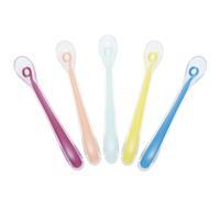 BabyMoov Silicone Baby Spoons Cuillère pour enfants en bas âge Bleu, Rose, Violet, Jaune