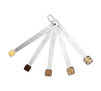 Lot de 5 cuillères à café à mesurer, 1/3, 1/4, 1/8, 1/16, 3/16 cuillères à café, mini cuillères à mesurer, bol carré, petite cuillère à café en acier inoxydable pour mesurer une petite quantité