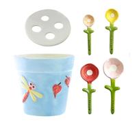 Lot de 5 cuillères à mesurer en céramique pour pot de fleurs - Cuillères à mesurer amusantes - Portions précises d'ingrédients pour ingrédients secs et humides - Cuisson de farine, préparation des