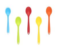 Lot de 5 cuillères à riz en silicone, cuillère à soupe, cuillère, cuillère en silicone, cuillère de service à manger, cuillères en silicone colorées