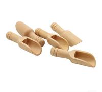 Lot de 5 cuillères à sel en bois - Petit miel - Condiment à café pour mini cuillère à sucre pour cuisine et cuillère à sucre couleur faon naturel fait à la main (5 pièces, 2,4 x 7,8 cm)