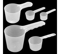 Lot de 5 cuillères doseuses de 100 ml, 70 ml, 50 ml, 40 ml, 20 ml, doseur de lessive en plastique transparent pour lait en poudre, poudre de protéine, farine, fournitures de cuisine