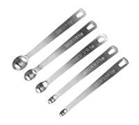 Lot de 5 cuillères doseuses de cuisine en acier inoxydable, cuillères à condiments pour mini cuisines, cuillères en métal | Outil de cuisson durable pour ingre