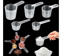 Lot de 5 cuillères doseuses transparentes graduées en grammes 20 g, 25 g, 35 g, 50 g, 60 g, pour le café, la poudre de protéines