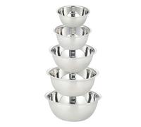 Lot De 5 Cul De Poule Inox: Saladiers En Acier Inoxydable En 5 Tailles, Bol Inox Cuisine Bowl De Mélange, Empilables Et Lavables Au Lave-Vaisselle Idéal Pour La Cuisine, Pâtisserie Et Stockage