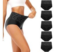 Lot de 5 Culotte Femme Taille Haute Culotte Gainante Femme Ventre Plat Culotte Invisible Femme Culotte Sans Couture Femme Shorty Femme Culottes et Slips Sous Vetements Feminins Culotte Femme