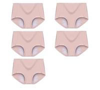 Lot de 5 culottes menstruelles taille haute anti-fuites en coton for femmes, culottes physiologiques élargies for les règles.(0220Set4,M)