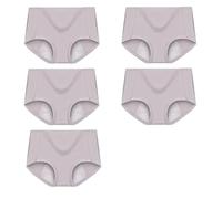 Lot de 5 culottes menstruelles taille haute anti-fuites en coton for femmes, culottes physiologiques élargies for les règles.(0220Set3,M)