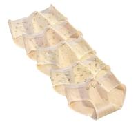 Lot de 5 culottes mignonnes en coton pour femme - Style japonais kawaii - Taille mi-haute - Couverture complète - Doux - Imprimé floral - Bordure à volants - Confortable - Pour le quotidien, N°4, L