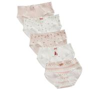 Lot de 5 culottes mignonnes en coton pour femme - Style japonais kawaii - Taille mi-haute - Couverture complète - Doux - Imprimé floral - Bordure à volants - Confortable - Pour le quotidien, #3, L
