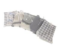 Lot de 5 culottes mignonnes en coton pour femme - Style japonais kawaii - Taille mi-haute - Couverture complète - Doux - Nœud décoratif - Imprimé vichy - Bordure à volants - Confortable - Pour le