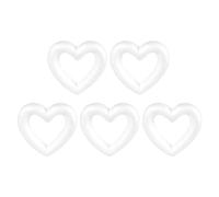 Lot de 5 cœurs en mousse de polystyrène blanc - Boules creuses en forme de cœur - Pour loisirs créatifs, sculptures, arrangements floraux - 15 cm