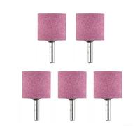 Lot de 5 cylindres de pierre abrasifs en corindon chromé pour outils rotatifs avec tige de 6 mm, adaptés pour le polissage, le bois, le métal et les surfaces de jade (6 x 30)