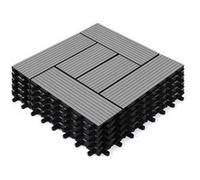 Lot de 5 dalles de terrasse mosaïque WODHY clipsables bois composite gris 30 x 30 cm G
