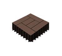 IDMarket - Lot de 5 Dalles de terrasse mosaïque WODHY clipsables Bois Composite Taupe 30 x 30 cm