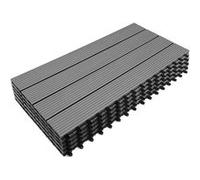 Lot de 5 dalles de terrasse rectangulaire WODHY clipsables bois composite gris 60 x 30 cm G