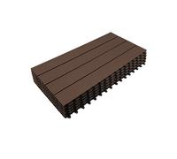 IDMarket - Lot de 5 Dalles de terrasse rectangulaire WODHY clipsables Bois Composite Taupe 60 x 30 cm