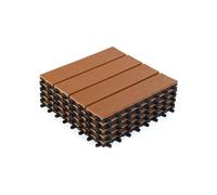 IDMarket - Lot de 5 Dalles de terrasse WODHY clipsables Bois Composite Effet Teck 30 x 30 cm