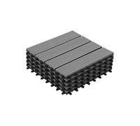 IDMarket - Lot de 5 Dalles de terrasse WODHY clipsables Bois Composite Gris 30 x 30 cm