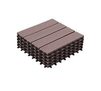 IDMarket - Lot de 5 Dalles de terrasse WODHY clipsables Bois Composite Taupe 30 x 30 cm