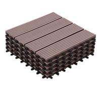 IDMarket - Lot de 5 Dalles de terrasse WODHY clipsables Bois Composite Taupe 30 x 30 cm