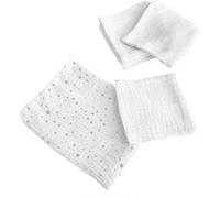 Lot de 5 Débarbouillettes Bébé "Pochon" 11cm Blanc Blanc G