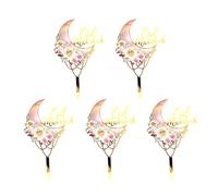 Lot de 5 décorations de gâteau à thème Aïd Fournitures de fête élégantes textures acryliques créatives festives desserts décorations élégantes