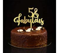 Lot de 5 décorations de gâteau d'anniversaire dorées à paillettes pour 5 ans et fabuleux cadeaux de fête d'anniversaire pour la famille et les amis 15,2 cm
