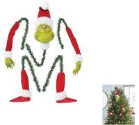 Lot de 5 décorations de sapin de Noël Grinch, tête d'elfe, bras et jambes pour sapin de Noël, couronne d'elfe volée en peluche, couronne d'ornements