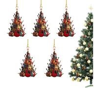 Lot de 5 décorations de sapin de Noël Rock Around The Guitar en bois, instrument de musique à suspendre, pour guitariste et amateurs de musique