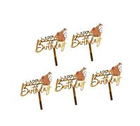 Lot de 5 décorations en acrylique pour gâteaux d'anniversaire, cupcakes, décorations d'animaux de dessin animé, décoration de fête d'anniversaire Capybara