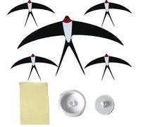 Lot de 5 décorations murales en forme d'oiseaux volants, réalistes en forme d'hirondelle, cintre mobile d'oiseaux, décoration d'intérieur faite à la main pour chambre à coucher, salon et cuisine