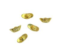 Lot de 5 décorations pour ongles en forme de nœud chinois avec strass | Breloque dorée brillante pour ongles du Nouvel An Fortunes Lingot Décorations d'art Nœud chinois pour femme