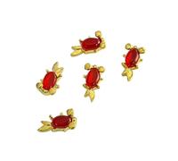 Lot de 5 décorations pour ongles en forme de nœud chinois avec strass | Breloque dorée brillante pour ongles du Nouvel An Fortunes Lingot Décorations d'art Nœud chinois pour femme
