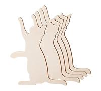 Lot de 5 découpes en bois brut en forme de chat - Légères - 31 x 25 cm - Pour loisirs créatifs, projets artistiques, dessins, peinture