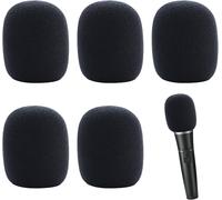 Lot de 5 déflecteurs de vent pour microphone (noir)