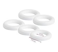 Lot de 5 Demi-Anneaux / couronnes polystyrène fond plat, 7,4 cm de diamètre, haute densité - Unique