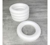 Lot de 5 Demi Anneaux de 15 cm en Polystyrène, Couronne à Dos Plat de 2.2 cm de Haut